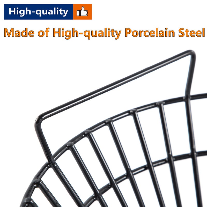 DELSbbq Porcelain Steel Charcoal Ash Basket Fits for Large Big Green Egg Grill, Kamado Joe Classic, Pit Boss, Louisiana Grills, Primo Kamado Grill and Large Grill Dome - Image 3